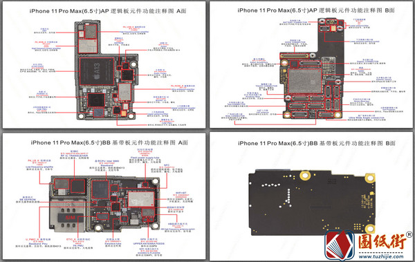 iphone11promax主板元件功能注释彩图